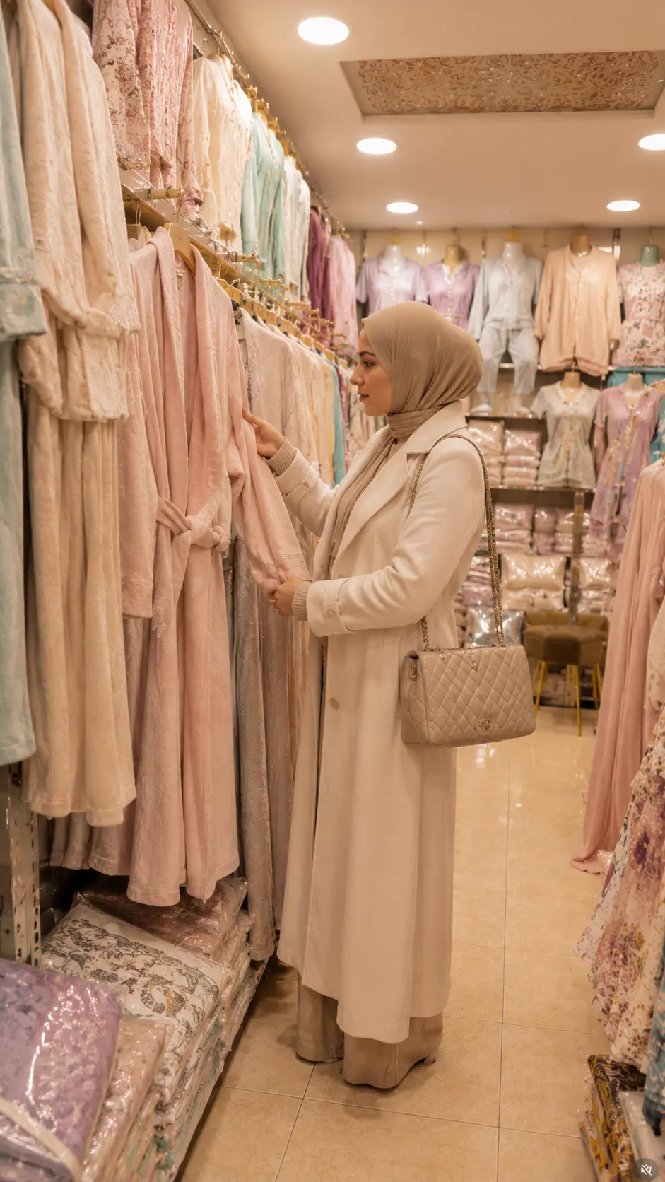 Sélection de hijabs et tissus délicats